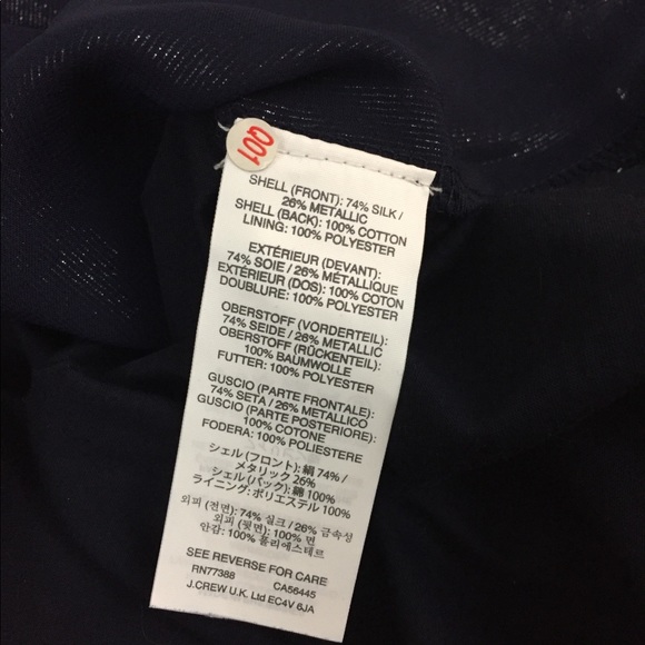 NWT J Crew Metallic Front Tank, Silver Navy, S - Picture 8 of 8